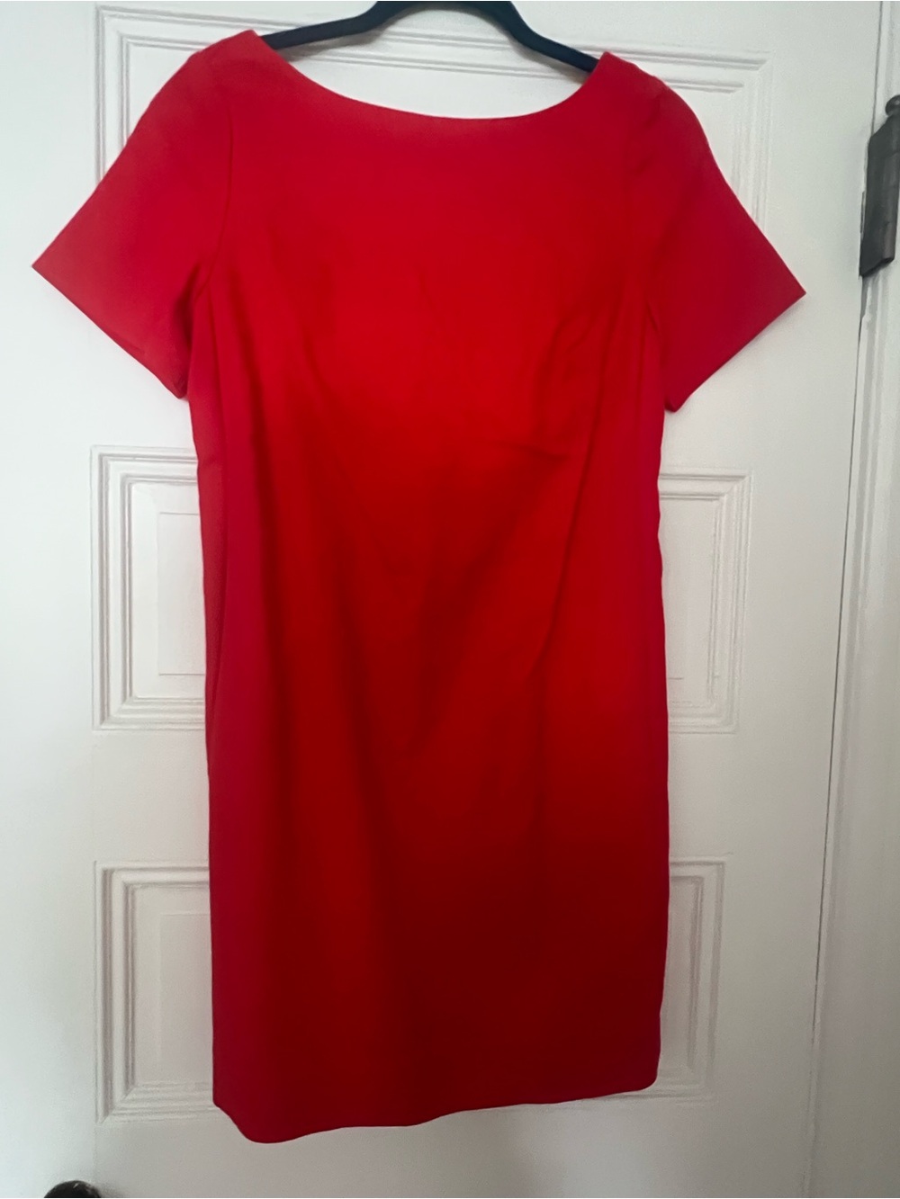 Anthropologie Red Short-Sleeve Midi Sheath Dress
